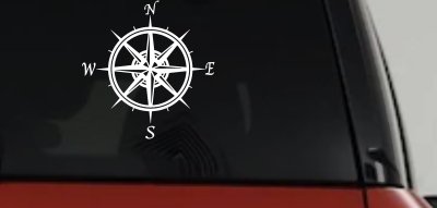 Compass Rose Car or Truck Window Vinyl Decal Sticker