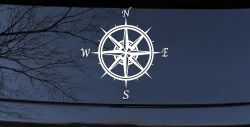 Compass Rose Car or Truck Window Decal Sticker