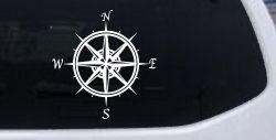 Compass Rose Car or Truck Window Decal Sticker