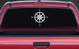 Compass Rose Car or Truck Window Decal Sticker