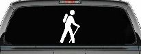 Hiking Hiker Stick Figure Car or Truck Window Decal Sticker