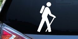 Hiking Hiker Stick Figure Car or Truck Window Decal Sticker