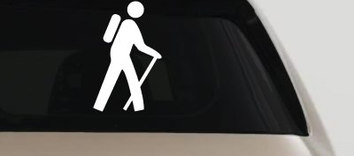 Hiking Hiker Stick Figure Car or Truck Window Vinyl Decal Sticker