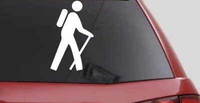 Hiking Hiker Stick Figure Car or Truck Window Vinyl Decal Sticker