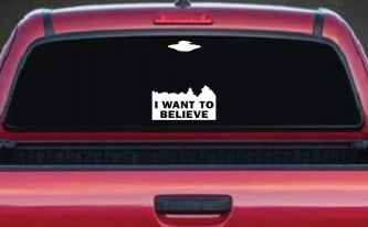 X Files I Want To Believe Space Ship Aliens Sci Fi Car or Truck Window Decal Sticker