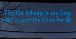 This Car Belongs To My Dog Im Just The Chaufur Animals Car or Truck Window Vinyl Decal Sticker (Sky Blue)