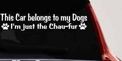 This Car Belongs To My Dog Im Just The Chaufur Animals Car or Truck Window Vinyl Decal Sticker