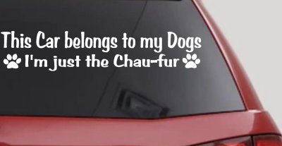 This Car Belongs To My Dog Im Just The Chaufur Animals Car or Truck Window Vinyl Decal Sticker