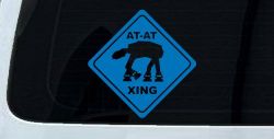 Star Wars AT AT Crossing Xing Sci Fi Car or Truck Window Decal Sticker (Sky Blue)