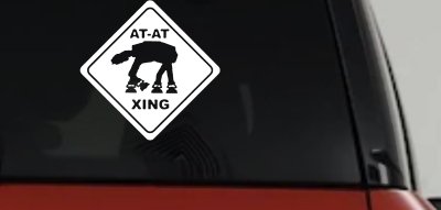 Star Wars AT AT Crossing Xing Sci Fi Car or Truck Window Vinyl Decal Sticker
