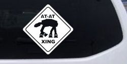 Star Wars AT AT Crossing Xing Sci Fi Car or Truck Window Decal Sticker