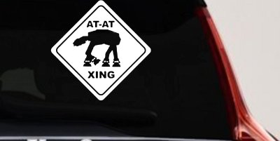 Star Wars AT AT Crossing Xing Sci Fi Car or Truck Window Vinyl Decal Sticker