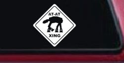 Star Wars AT AT Crossing Xing Sci Fi Car or Truck Window Decal Sticker