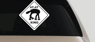 Star Wars AT AT Crossing Xing Sci Fi Car or Truck Window Vinyl Decal Sticker