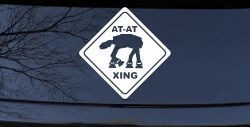 Star Wars AT AT Crossing Xing Sci Fi Car or Truck Window Decal Sticker