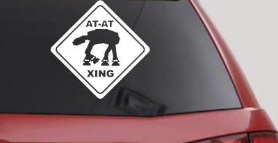 Star Wars AT AT Crossing Xing Sci Fi Car or Truck Window Vinyl Decal Sticker