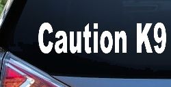 Caution K9 Dog Car or Truck Window Decal Sticker