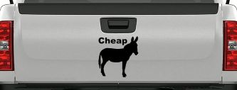 Cheap Ass Funny Car or Truck Window Decal Sticker (Matte Black)