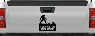 I Want To Believe Bigfoot Sasquatch Yetti Car or Truck Window Decal Sticker (Black)