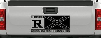 Rated R Redneck Confederate Flag  Country Car or Truck Window Vinyl Decal Sticker (Black)