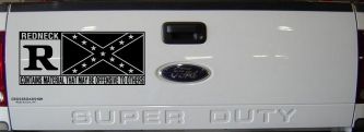 Rated R Redneck Confederate Flag  Country Car or Truck Window Decal Sticker (Black)