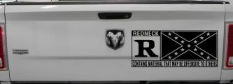 Rated R Redneck Confederate Flag  Country Car or Truck Window Decal Sticker (Black)
