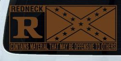 Rated R Redneck Confederate Flag  Country Car or Truck Window Decal Sticker (Copper)