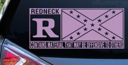 Rated R Redneck Confederate Flag  Country Car or Truck Window Vinyl Decal Sticker (Lilac)