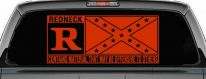 Rated R Redneck Confederate Flag  Country Car or Truck Window Decal Sticker (Orange Red)