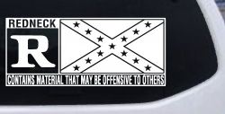 Rated R Redneck Confederate Flag  Country Car or Truck Window Decal Sticker