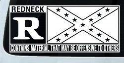 Rated R Redneck Confederate Flag  Country Car or Truck Window Decal Sticker