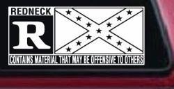 Rated R Redneck Confederate Flag  Country Car or Truck Window Decal Sticker