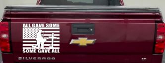 All Gave Some Some Gave All Flag Soldier at Cross Military Car or Truck Window Decal Sticker (White)
