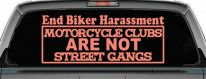 End Biker Harassment Motorcycle Clubs Not Street Gangs Car or Truck Window Decal Sticker (Coral)