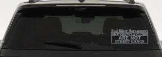 End Biker Harassment Motorcycle Clubs Not Street Gangs Car or Truck Window Vinyl Decal Sticker (Telegrey)