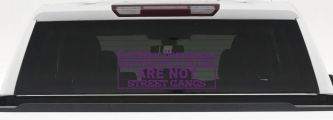 End Biker Harassment Motorcycle Clubs Not Street Gangs Car or Truck Window Vinyl Decal Sticker (Violet)