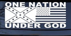 One Nation Under God Confederate And American Flag Country Car or Truck Window Decal Sticker