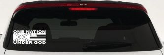 One Nation Under God Confederate And American Flag Country Car or Truck Window Decal Sticker (White)