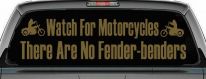 Watch For Motorcycles There Are No Fender Benders Biker Car or Truck Window Vinyl Decal Sticker (Gold)