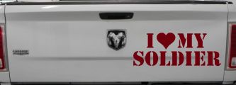 I Love My Soldier Military Car or Truck Window Vinyl Decal Sticker (Burgundy)