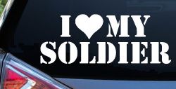 I Love My Soldier Military Car or Truck Window Decal Sticker