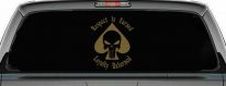 Respect Is Earned Loyalty Returned Punisher Skull Spade Biker Car or Truck Window Decal Sticker (Gold)