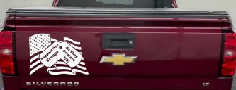 Support Our Troops As They Protect Us American Flag Dog Tags Military Car or Truck Window Vinyl Decal Sticker (White)