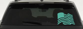 Waving American Flag  Patriotic Car or Truck Window Decal Sticker (Mint)