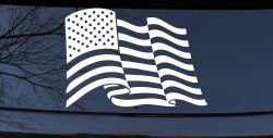 Waving American Flag  Patriotic Car or Truck Window Decal Sticker