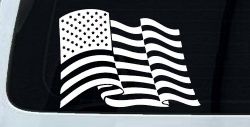 Waving American Flag  Patriotic Car or Truck Window Decal Sticker