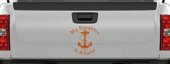 My Daughter Is A Sailor With Anchor Military Car or Truck Window Vinyl Decal Sticker (Nut Brown)