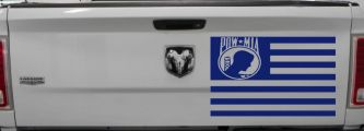 American Flag Pow Mia Military Car or Truck Window Decal Sticker (Navy)