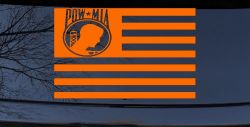 American Flag Pow Mia Military Car or Truck Window Decal Sticker (Orange)