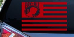 American Flag Pow Mia Military Car or Truck Window Decal Sticker (Red)